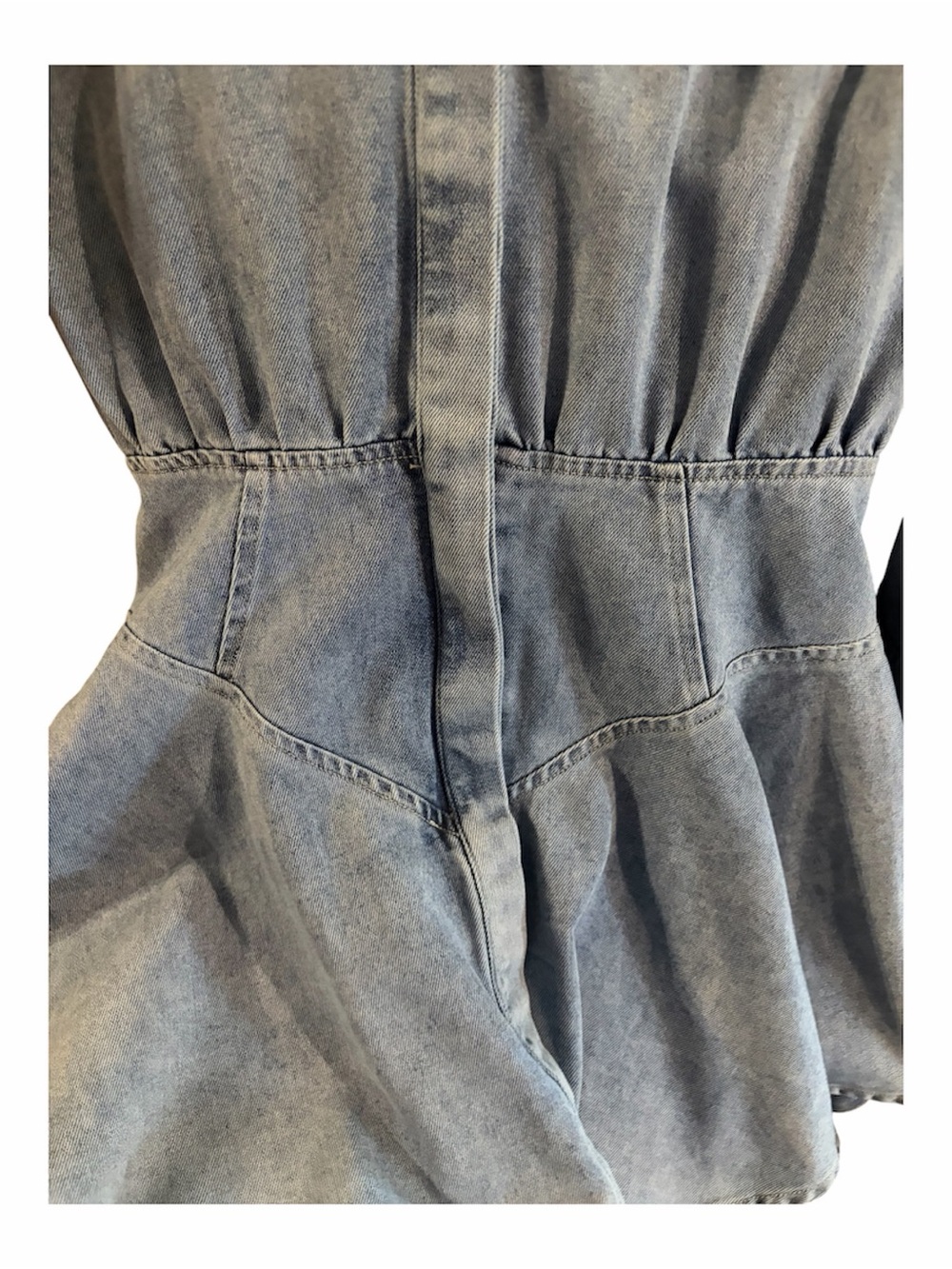 MON RENN Lain Denim Mini Dress Size Small Fits Size 6 Western Fit & Flare - Picture 6 of 8